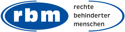 Logo: rbm - Rechte behinderter Menschen